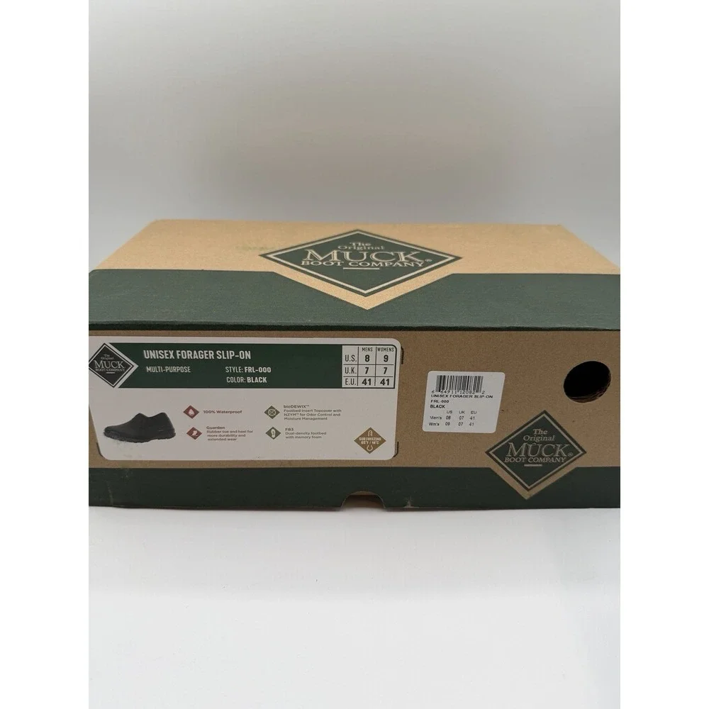 The Original Muck Boot Co. Forager Slip-On Waterproof Shoes,Unisex M-8,W-9,Black